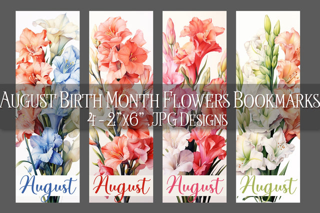 August Bookmark, Floral Bookmark, Gladiolus Bookmarks, Birthday Flower Bookmark s2 Sublimation Designing with Marlo 