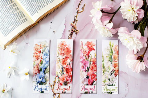 August Bookmark, Floral Bookmark, Gladiolus Bookmarks, Birthday Flower Bookmark s2 Sublimation Designing with Marlo 