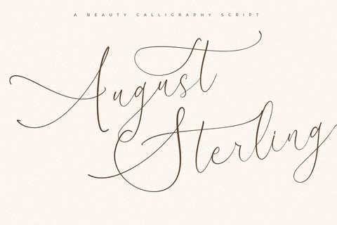 August Sterling - Beauty Calligraphy Script Font Storytype Studio 