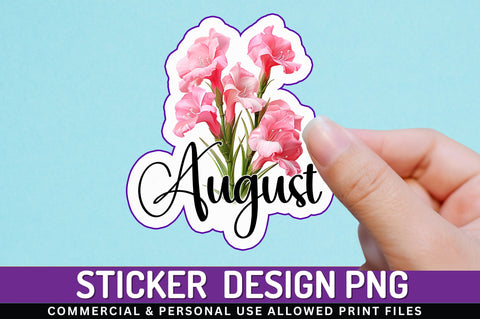 August Sticker Design Sublimation Regulrcrative 