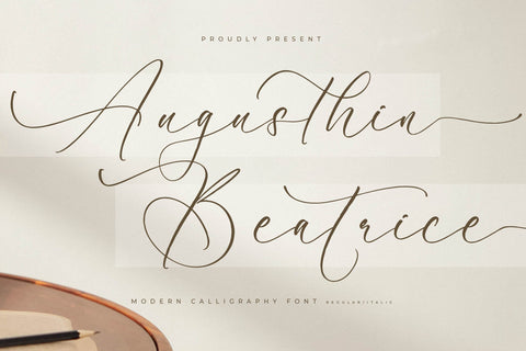 Augusthin Beatrice - Modern Calligraphy Font Font Letterena Studios 