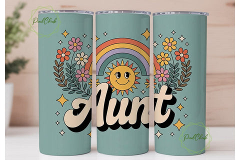 Aunt 20oz Tumbler Wrap Sublimation PixelChick 