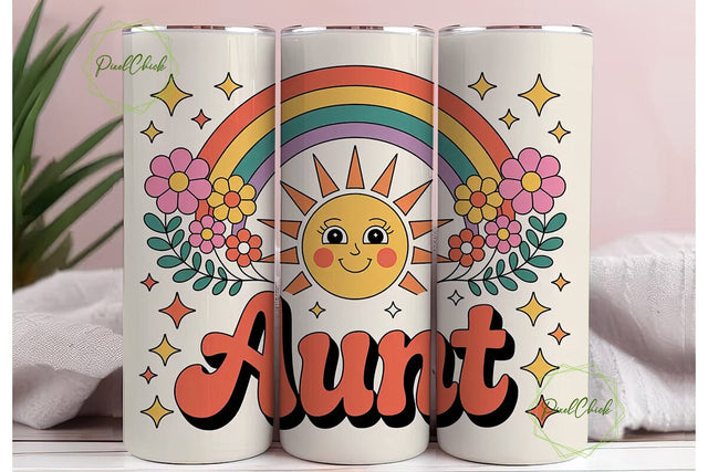 Aunt 20oz Tumbler Wrap Sublimation PixelChick 
