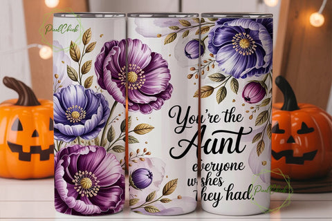 Aunt Everyone Wishes 20oz Tumbler Wrap Sublimation PixelChick 