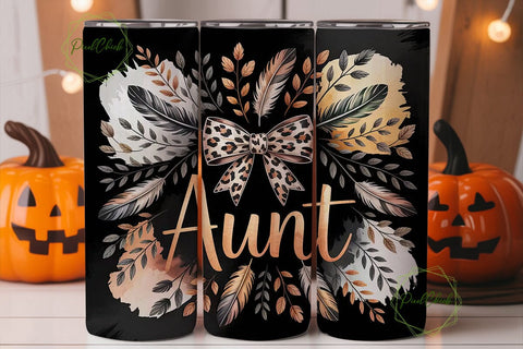Aunt Leopard Tumbler Wrap PNG Sublimation PixelChick 