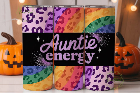 Auntie Energy 20oz Tumbler Wrap Sublimation PixelChick 