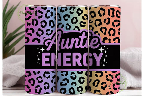 Auntie Energy 20oz Tumbler Wrap Sublimation PixelChick 