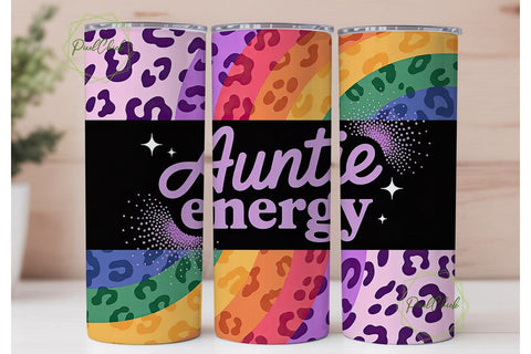 Auntie Energy 20oz Tumbler Wrap Sublimation PixelChick 