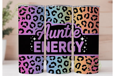 Auntie Energy 20oz Tumbler Wrap Sublimation PixelChick 