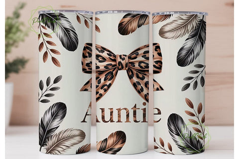 Auntie Leopard Tumbler Wrap Sublimation PixelChick 