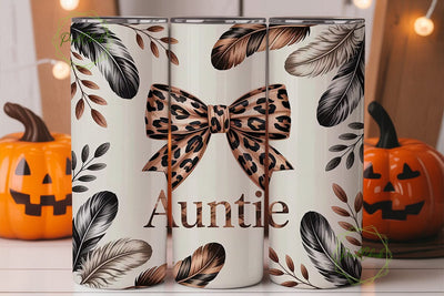 Auntie Leopard Tumbler Wrap Sublimation PixelChick 