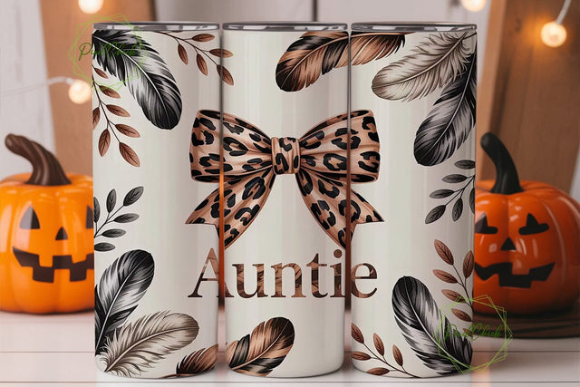 Auntie Leopard Tumbler Wrap Sublimation PixelChick 