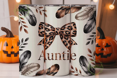 Auntie Leopard Tumbler Wrap Sublimation PixelChick 