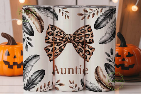 Auntie Leopard Tumbler Wrap Sublimation PixelChick 