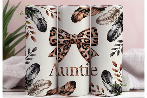 Auntie Leopard Tumbler Wrap Sublimation PixelChick 