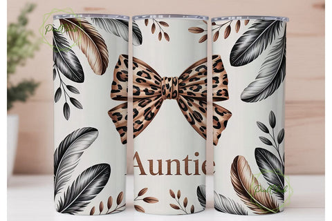 Auntie Leopard Tumbler Wrap Sublimation PixelChick 