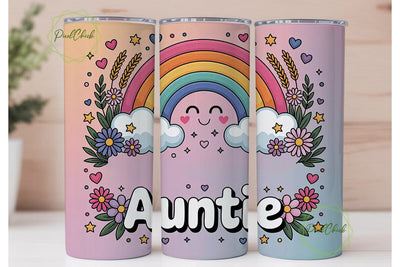 Auntie Rainbow Tumbler Wrap Sublimation PixelChick 