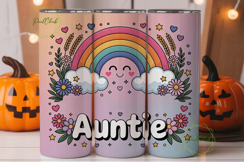 Auntie Rainbow Tumbler Wrap Sublimation PixelChick 