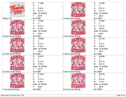 Auntie Strong Breast Cancer Embroidery Design – Pink Ribbon Awareness Machine Embroidery File, Support Aunt Gift Embroidery/Applique DESIGNS PatternFeed8 
