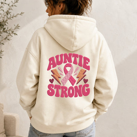 Auntie Strong Breast Cancer Embroidery Design – Pink Ribbon Awareness Machine Embroidery File, Support Aunt Gift Embroidery/Applique DESIGNS PatternFeed8 