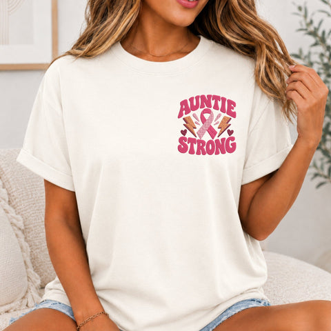 Auntie Strong Breast Cancer Embroidery Design – Pink Ribbon Awareness Machine Embroidery File, Support Aunt Gift Embroidery/Applique DESIGNS PatternFeed8 