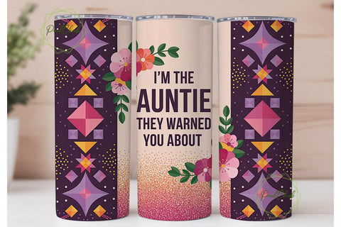 Auntie Tumbler Wrap 20oz Sublimation PixelChick 