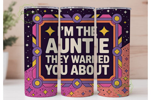 Auntie Tumbler Wrap 20oz Sublimation PixelChick 