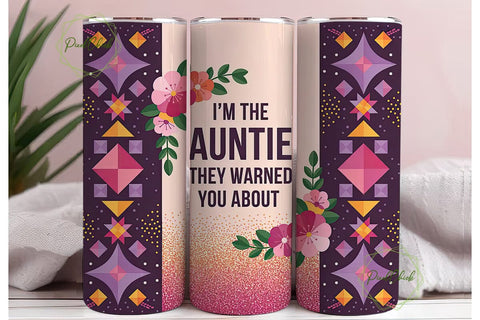 Auntie Tumbler Wrap 20oz Sublimation PixelChick 