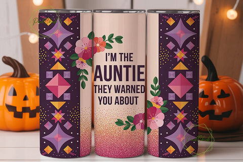 Auntie Tumbler Wrap 20oz Sublimation PixelChick 