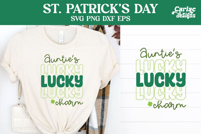 Aunti's Lucky Charm SVG, St Patrick's Day SVG SVG Carla C Designs 