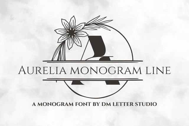 Aurelia Monogram Line Font Dm Letter Studio 