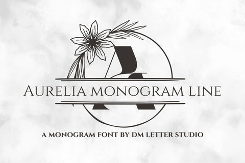 Aurelia Monogram Line Font Dm Letter Studio 