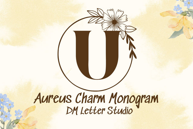 Aureus Charm Monogram Font Dm Letter Studio 