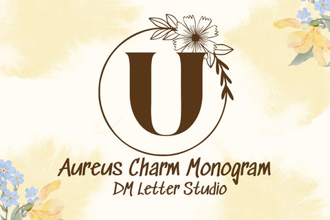 Aureus Charm Monogram Font Dm Letter Studio 