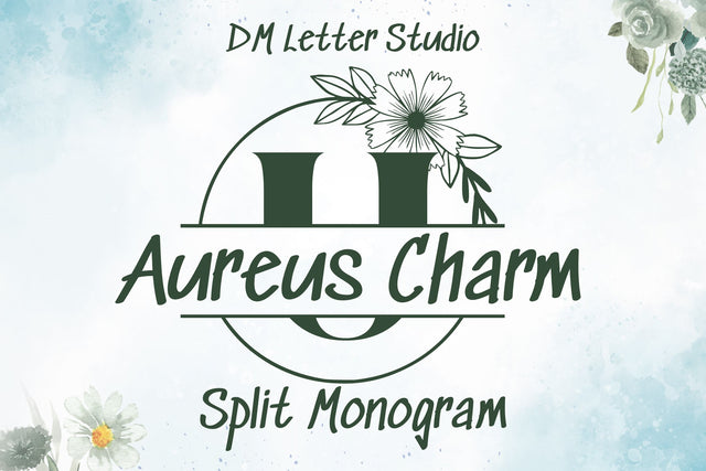 Aureus Charm Split Monogram Font Dm Letter Studio 