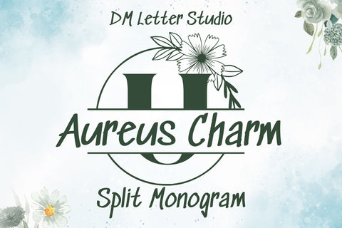 Aureus Charm Split Monogram Font Dm Letter Studio 