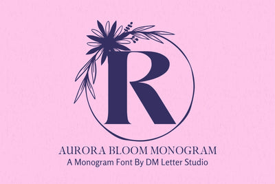 Aurora Bloom Monogram Font Dm Letter Studio 