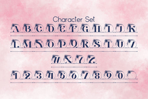 Aurora Bloom Monogram Line Font Dm Letter Studio 