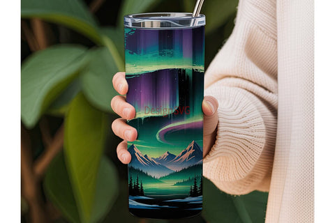 Aurora Borealis 20oz Tumbler Wrap Sublimation DesignSVG 