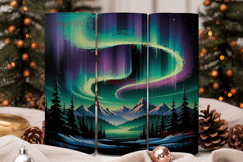 Aurora Borealis 20oz Tumbler Wrap Sublimation DesignSVG 