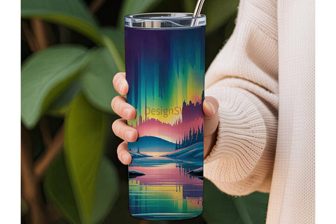 Aurora Borealis 20oz Tumbler Wrap Sublimation DesignSVG 