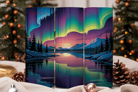 Aurora Borealis 20oz Tumbler Wrap Sublimation DesignSVG 
