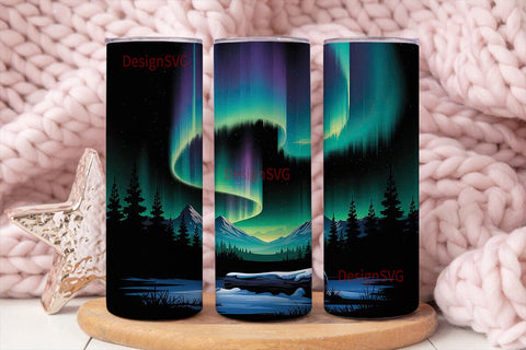 Aurora Borealis 20oz Tumbler Wrap Sublimation DesignSVG 
