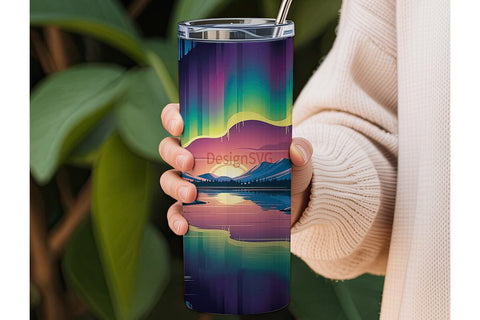 Aurora Borealis 20oz Tumbler Wrap Sublimation DesignSVG 