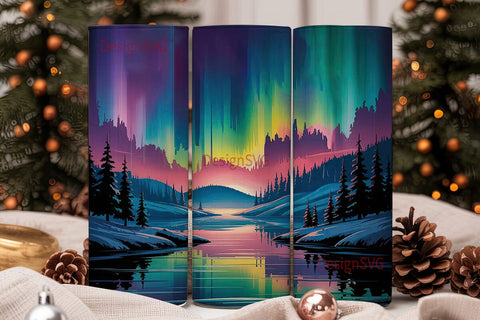 Aurora Borealis 20oz Tumbler Wrap Sublimation DesignSVG 