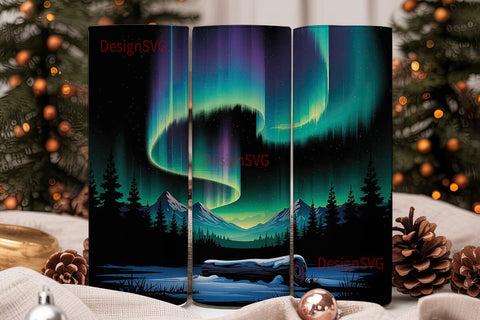 Aurora Borealis 20oz Tumbler Wrap Sublimation DesignSVG 