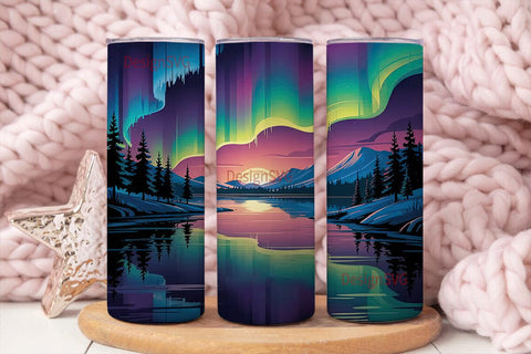 Aurora Borealis 20oz Tumbler Wrap Sublimation DesignSVG 
