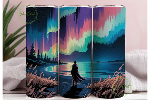 Aurora Borealis 20oz Tumbler Wrap Sublimation PixelChick 