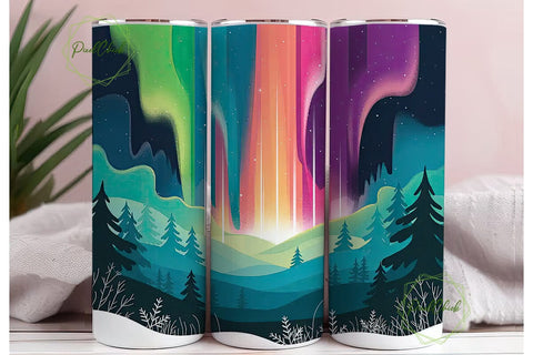 Aurora Borealis 20oz Tumbler Wrap Sublimation PixelChick 