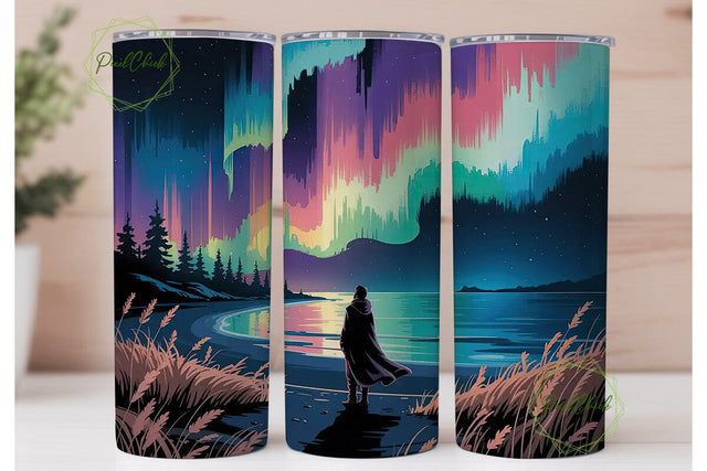 Aurora Borealis 20oz Tumbler Wrap Sublimation PixelChick 